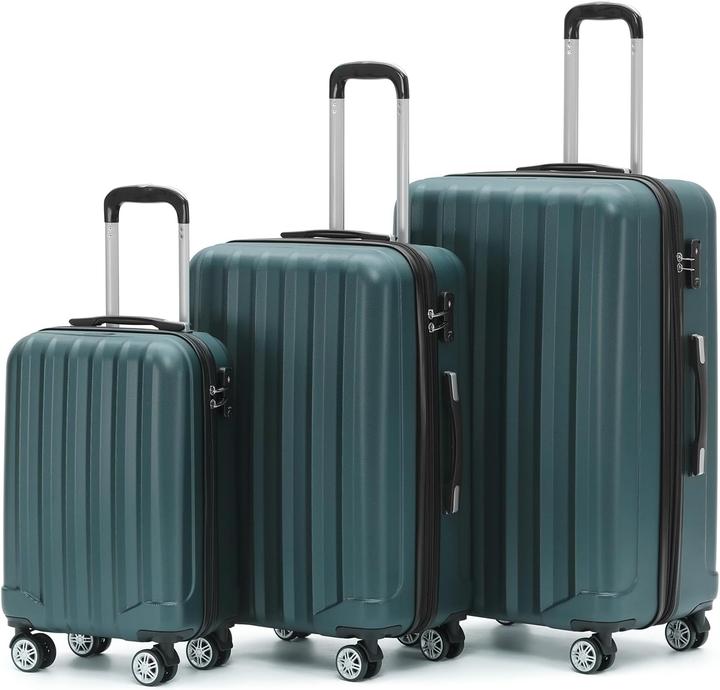 Actual product image Beibye 3-teiliges Trolley-Reisekofferset (115 l, Hand luggage (up to 50 litres), M (50 - 90l), L (90 - 115l))
