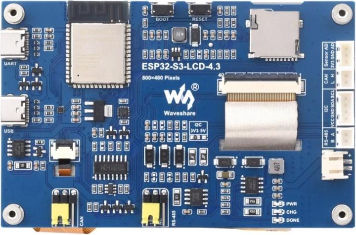 Image du produit WaveShare ESP32-S3 Carte de développement d'écran tactile capacitif 4.3 pouces 800x480