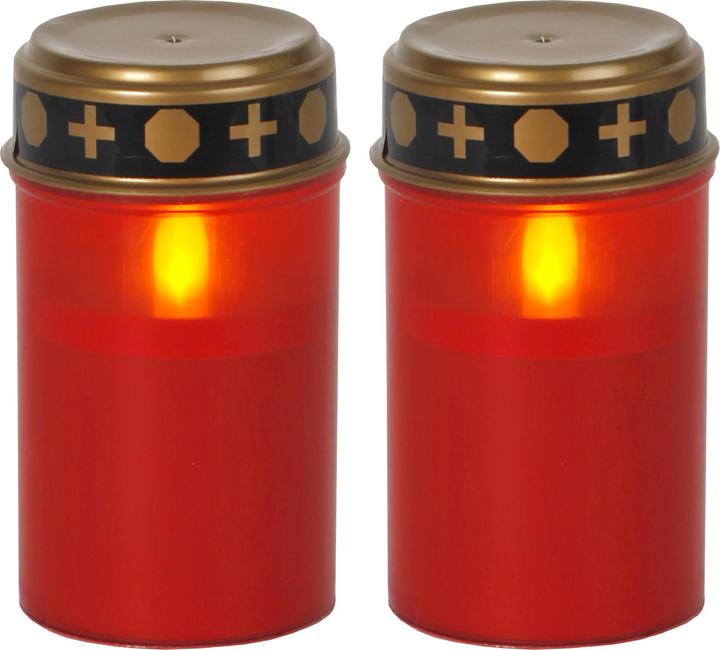Produktbild Star Trading LED Grablicht mit Timer | Grabkerzen LED mit Batterie | Grabkerze LED 2er Set| Grablich (2 x)