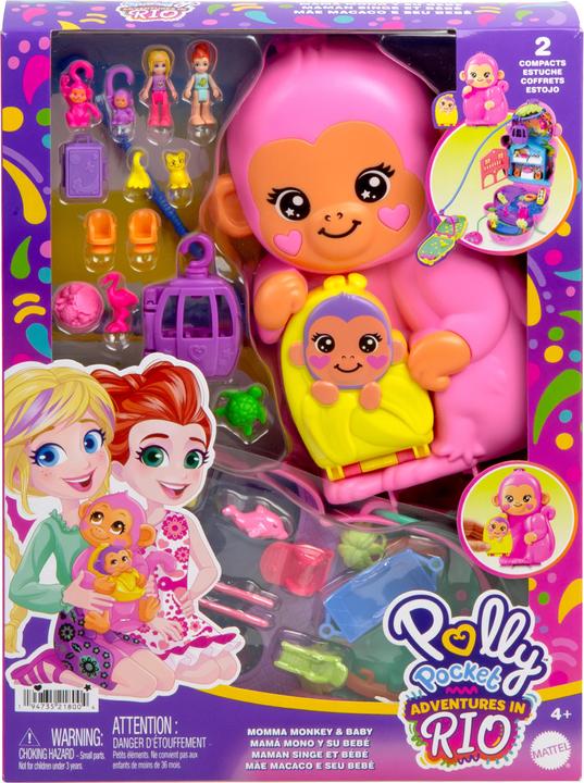 Produktbild Polly Pocket Spielset Affenmama und Baby