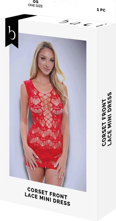 Image du produit Baci XGEN Corset Front Lace Mini Dress - Passionate Red Lace Mini Dress - One Size (UK Size 8-14) (Taille unique)