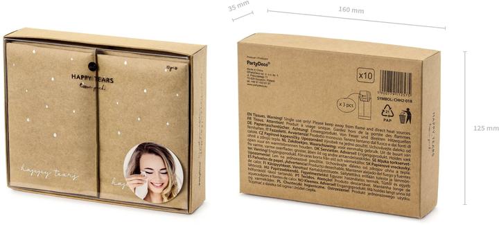 Produktbild Partydeco Partyaccessoire Taschentuch happy tears 7.5 x 12 cm, 10 Stk