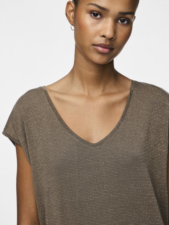 Actual product image Pieces Pcbillo Tee Lurex Stripes Noos Bc (L)