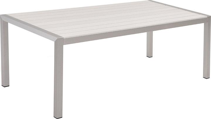 Beliani Garden Table Aluminium White 180 x 90 cm VERNIO (90 cm)