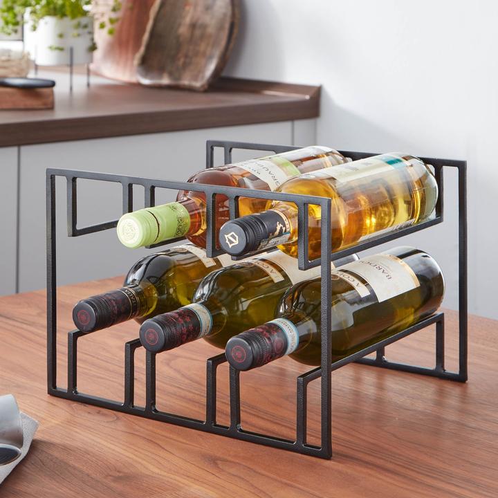 Actual product image FineBuy Wine Bottle Holder FB82257 Metal Black