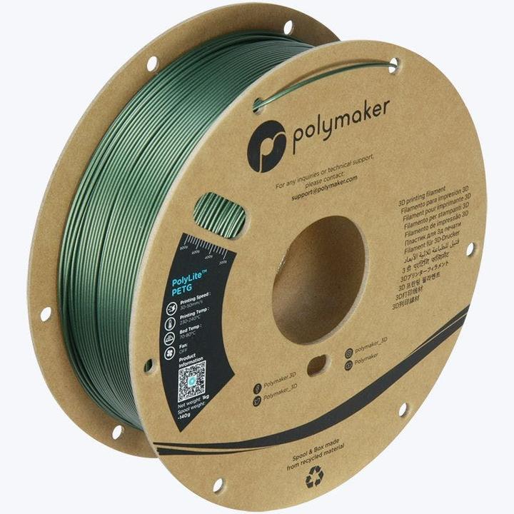 Actual product image Polymaker PB01035 Filament PETG heat resistant, high tensile strength 1.75 mm 1000 (PETG, 1.75 mm, 1000 g, Green)