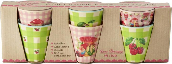 Productafbeelding Rice 6 Melamine Espresso Kopjes Liefde Therapie Print