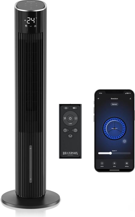 Produktbild Brandson Mobiler Luftkühler mit Wasserkühlung, Klimagerät, 60W, WIFI, Verdunstungskühler, Turmventilator