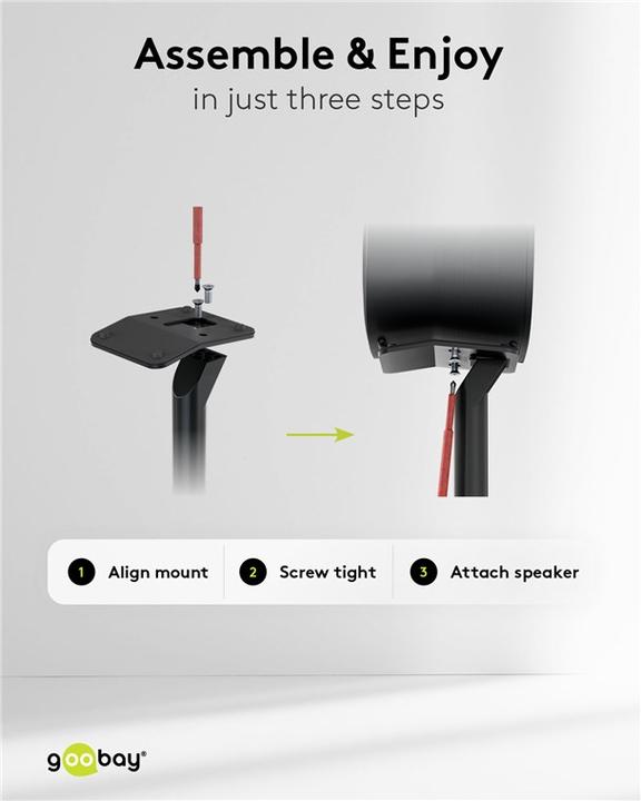 Actual product image Goobay Speaker stand Modern Era 3 Base, black (1 pcs., Stand, Not movable)