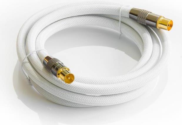 Produktbild Python SAT-Antennenkabel, IEC/Koax-Stecker auf Buchse vergoldet, Abschirmung 120 db, 75 Ohm, Nylongeflecht (120 dB, Antennenkabel)