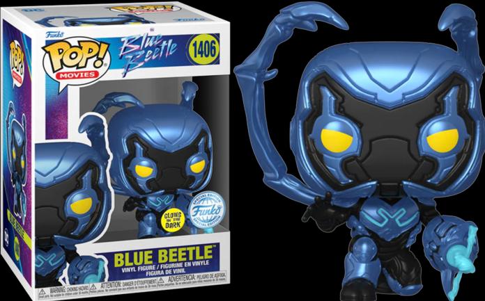 Actual product image Funko POP! Blue Beetle - Blue Beetle Exclusive Phosphorescente