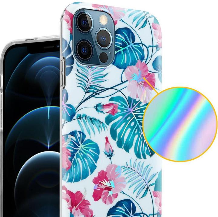Actual product image Cadorabo IMD TPU Colorful Flowers & Leaves Cover (Apple iPhone 12 Pro Max)