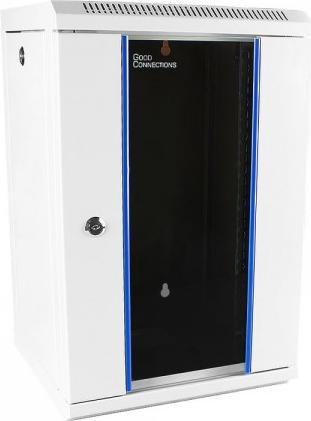 Actual product image Good Connections 10" wall-mounted enclosure, 9U, pure white (RAL9010), 312 x 300mm, ready assembled, ® (9 RU, 10 inch rack)