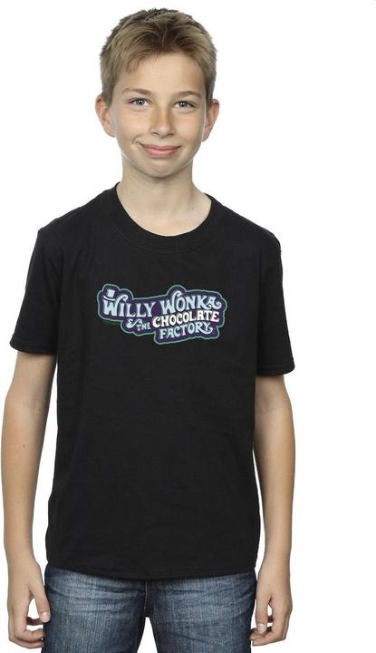 Actual product image Willy Wonka & the Chocolate Factory Boys Chocolate Factory Logo T-Shirt (140, 146)