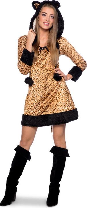 Folat Robe panthère sexy avec capuche et queue L-XL (L, XL)