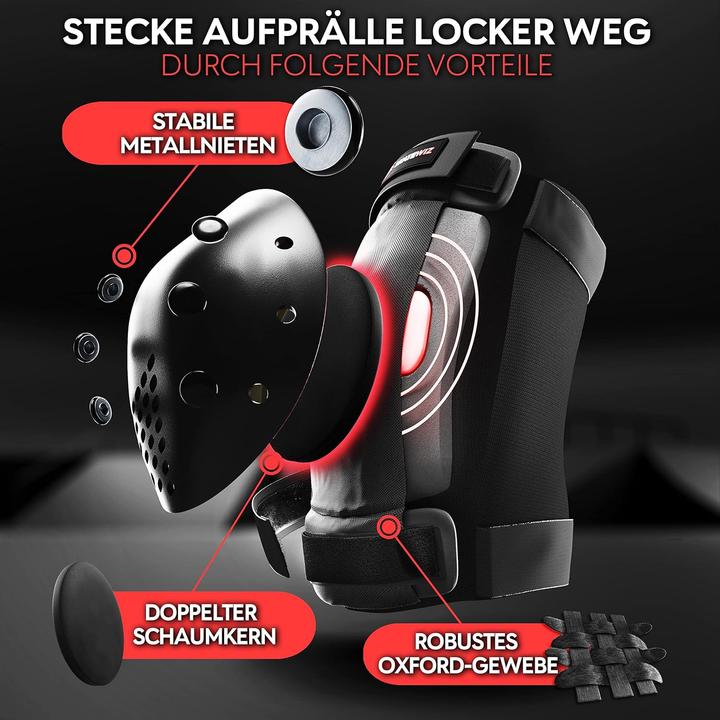 Immagine prodotto Skatewiz 6-teiliges Protektoren-Set (M, L, Ginocchiera, Protezioni per i polsi, Protettori gomito, 6 pezzi)