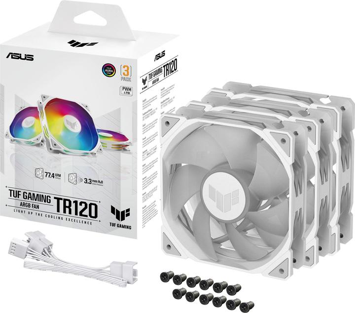 Immagine prodotto ASUS Ventola TUF GAMING TR120 FAN ARGB WHT 3IN1 (120 mm, 1 x)