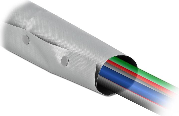 Actual product image Delock Cable conduit 2 m x 70 mm, button closure Grey (Cable conduit, 200 cm)