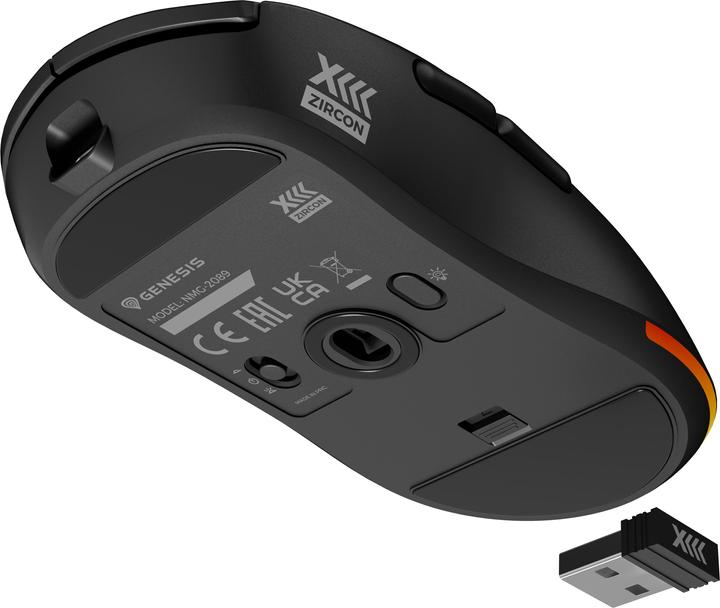 Immagine prodotto Genesis Mysz Mysz Dla Graczy Zircon Xiii Custom Bezprzewodowa 26000dpi Czarna Gamingowa (Cablato)