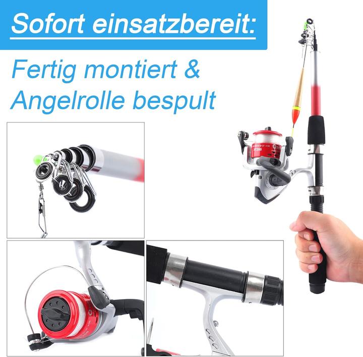 Image du produit Q-Tac Kit de pêche pour enfants (Télescope, Kit de pêche, 165 cm)