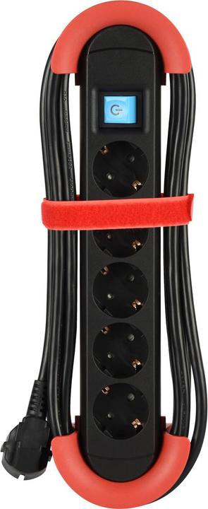 Image du produit Bachmann HOOK Indoor 5x contact de protection plastique avec interrupteur 5m (5 x, CEE 7/3, 5 m)