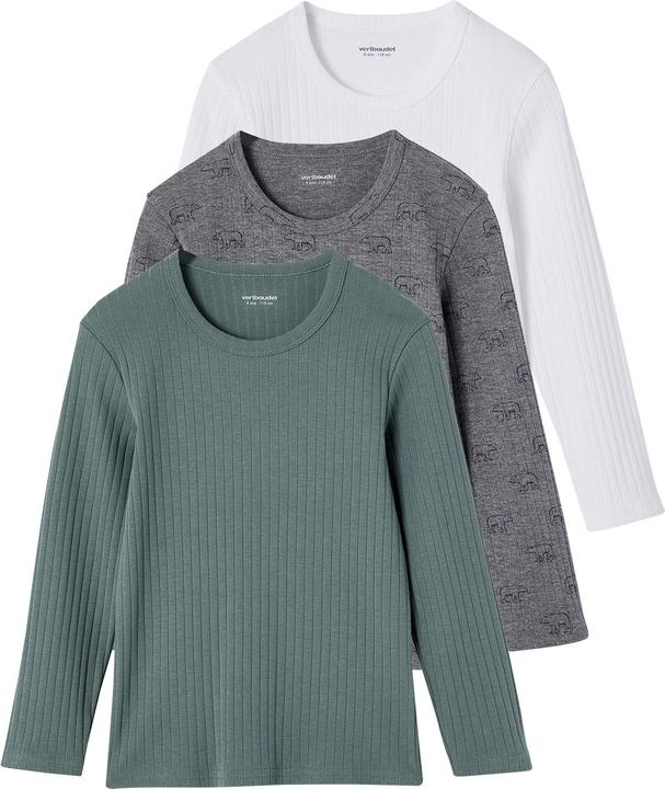 Produktbild Vertbaudet 3er-Pack Jungen Shirts aus Rippjersey, Bären (140)