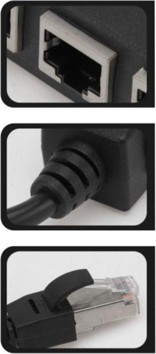 Actual product image Apfelkiste 4-fach Ethernet LAN RJ45 Netzwerk Adapter Splitter Cat7 / Cat6 / Cat5 - Schwarz