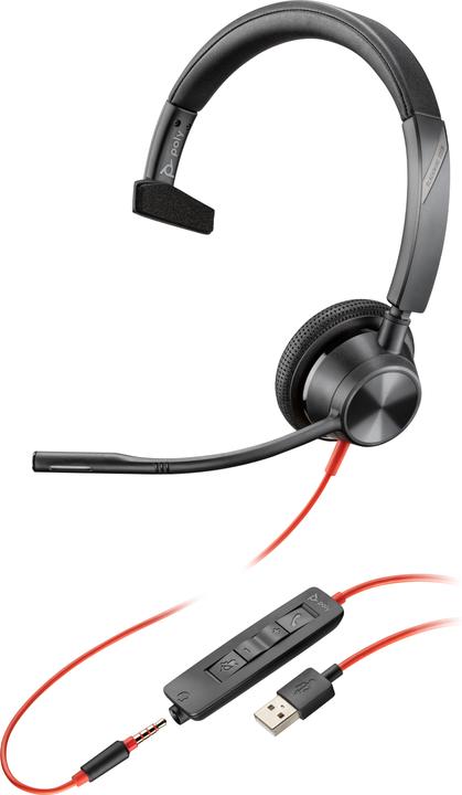 Produktbild Poly HP Blackwire 3315 USB-A + 3.5mm Mono Headset, 207 g (Kabelgebunden, USB-A)
