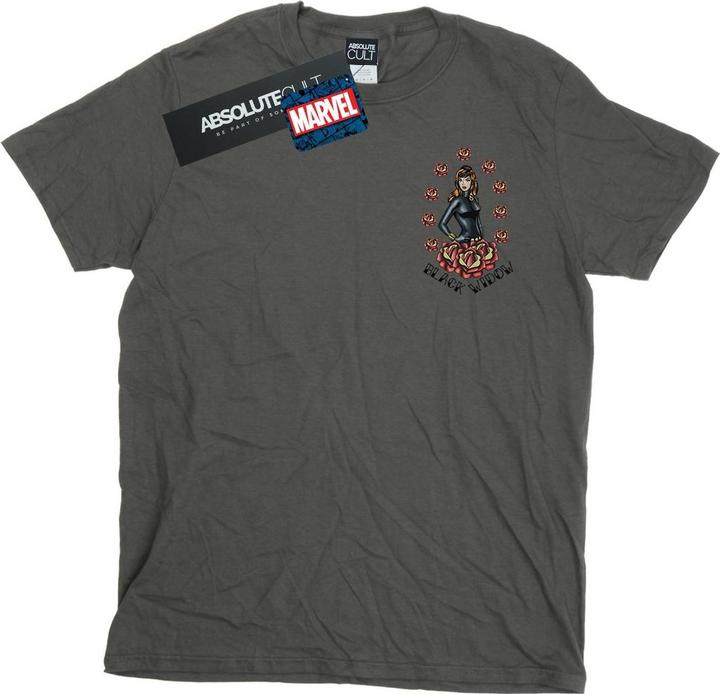 Black Widow Tattoo Breast Print TShirt (XXL)