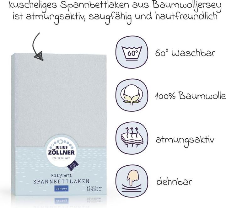 Produktbild Julius Zöllner Fix-Leintuch Jersey Denim 70 x 140 cm (70 x 140 cm)