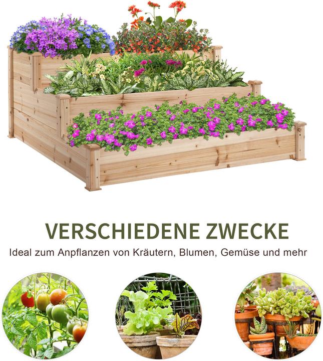 Actual product image Outsunny Raised bed with stepped design