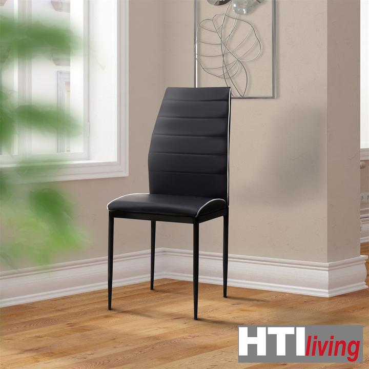 Produktbild HTI-Living Esszimmerstuhl Madison Kunstleder Schwarz 4er-Set