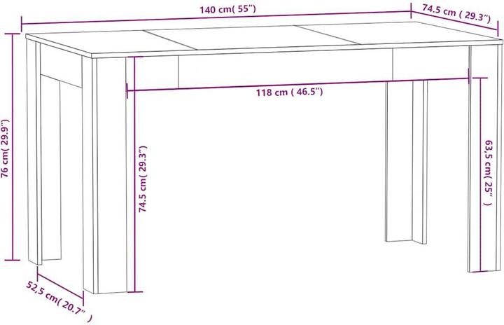 Immagine prodotto VidaXL Georgie (140 x 74,5 x 76 cm)