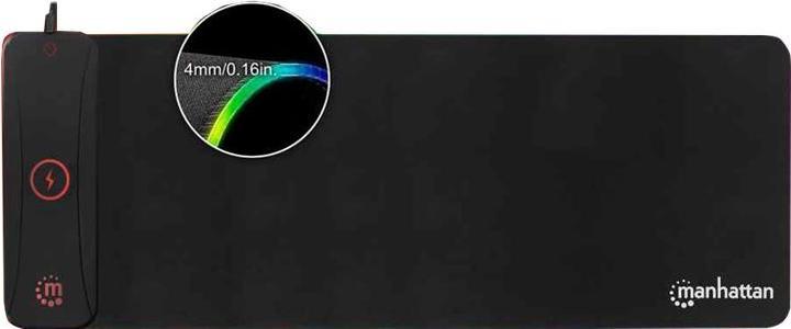 Produktbild Manhattan XXL RGB LED Gaming-Mauspad mit kabellosem Induktionsladegerät 10 W (XXL)