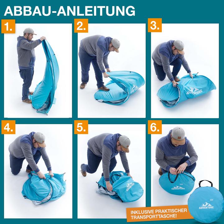 Image du produit Jamb Pop-Up Strandmuschel (Tente de plage, 3 kg, 3 personnes)