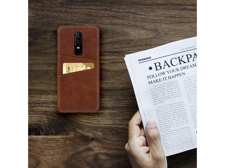 Produktbild Screenguard OnePlus 6T CardCaddy Leder Backcase mit Kartenfächern (OnePlus 6T)
