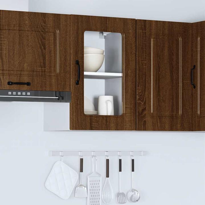 Actual product image VidaXL Kitchen wall unit with glass door Kalmar brown oak-look (40 x 31 x 60 cm)