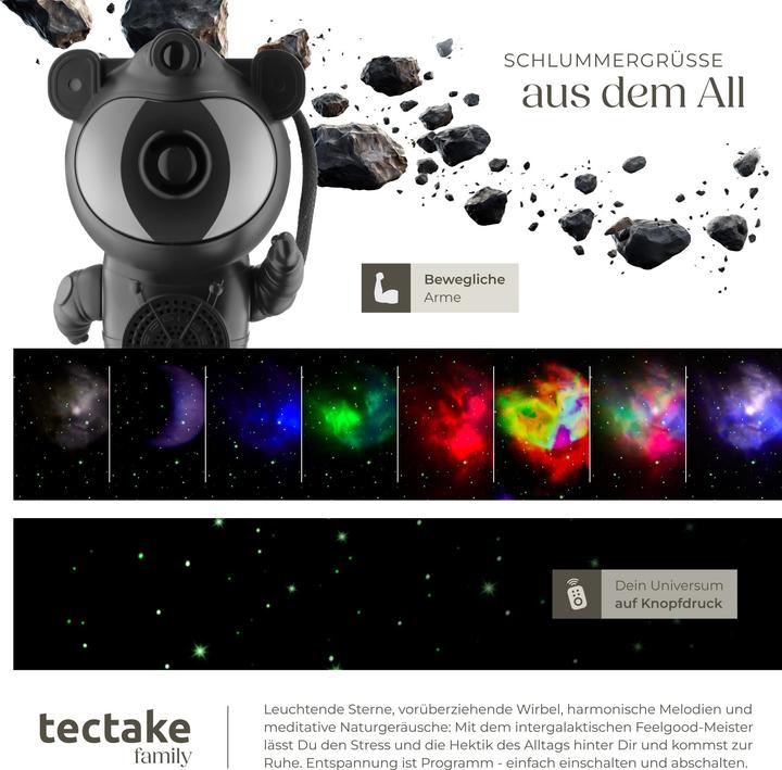 Actual product image tectake LED Starry Sky Projector Astronaut - with Bluetooth and remote control