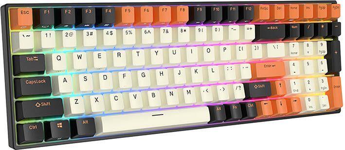Actual product image Royal Kludge Mechanical keyboard RK100 RGB, brown switch (black-orange) (Eng. Int., Wireless)
