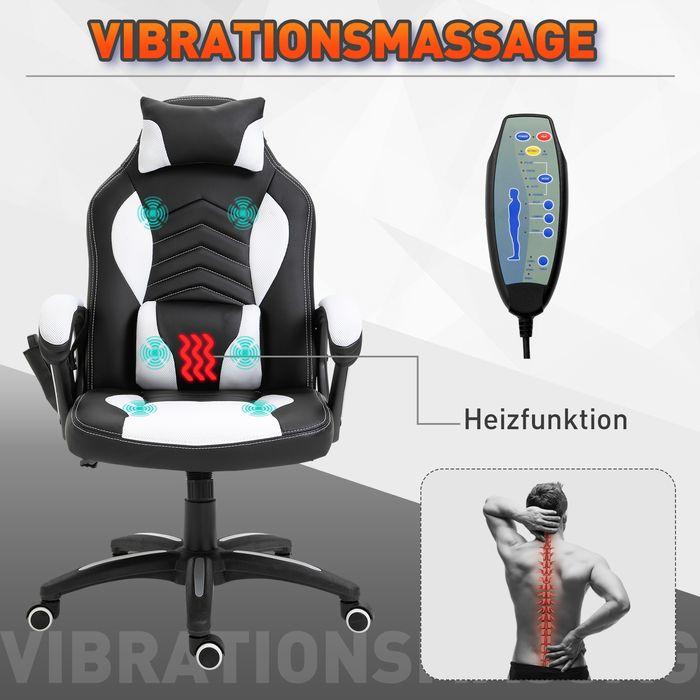 Produktbild SportNow Bürostuhl Gaming Stuhl mit Massage- und Wärmefunktion
