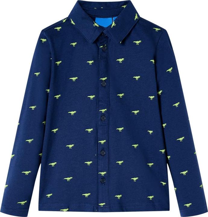 VidaXL Kinderhemd Marineblau 116,Material: 100 % Baumwolle,Farbe (116)