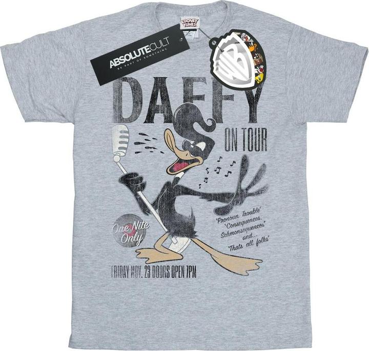Actual product image Looney Tunes Womens/Ladies Daffy Duck Concert Cotton Boyfriend T-Shirt (M)