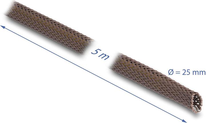 Actual product image Delock Braided hose rodent proof, 5 m x 25 mm Brown (Cable conduit, 500 cm)