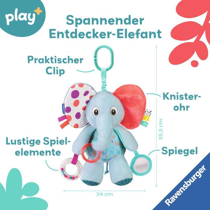Image du produit Ravensburger 4855 play+ explorer elephant, peluche avec de nombreux effets ludiques, pour la maison et le