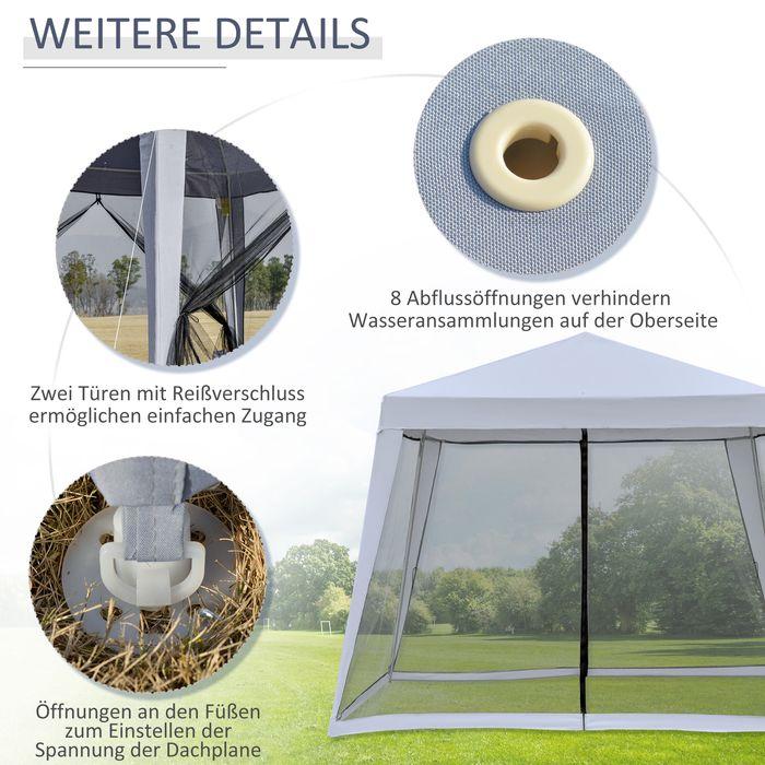 Actual product image Swisshandel24 Gartenpavillon 3x3 m wetterfestes Partyzelt mit Moskitonetz aus Metall und Polyester (300 cm, 300 cm)