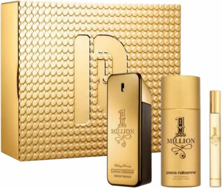 Paco Rabanne 1 Million Eau De Toilette Spray 100ml Set 3 items (Eau de toilette, 100 ml)