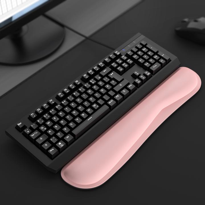 Produktbild CSL Tastatur Handballenauflage, 43 cm Keyboard Handgelenkschoner, ergonomische Haltung, abwaschbar, rosa