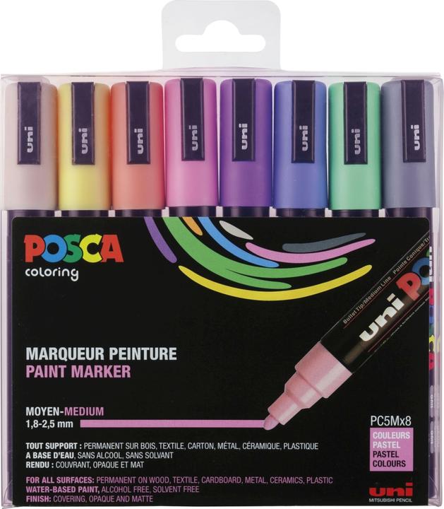 Actual product image Posca Marker PC-5M round tip (multicolour, 2.50 mm, 8 x)