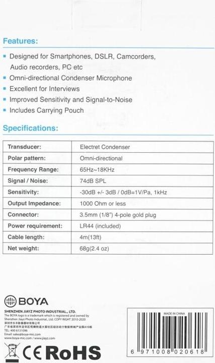 Produktbild Boya BY-M1DM Dual Lavalier