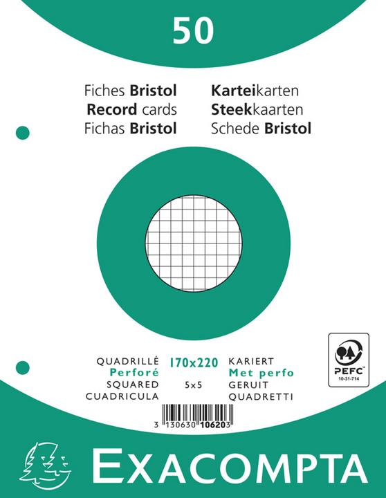 Actual product image Exacompta Index cards (170 x 220 mm, 205 g/m², 50 x)